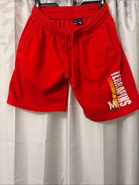 Varsity Red Men's Athletic Shorts with Terrapins Graphic